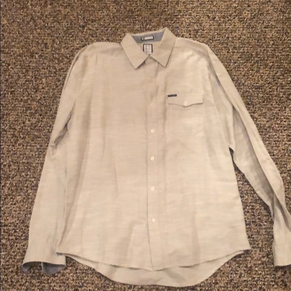 Billabong off-White Long Sleeve Button Down, large